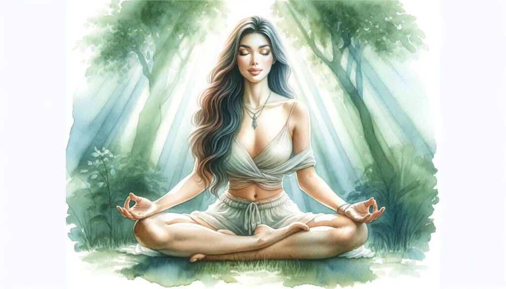 瞑想をする女性のイメージ画像
